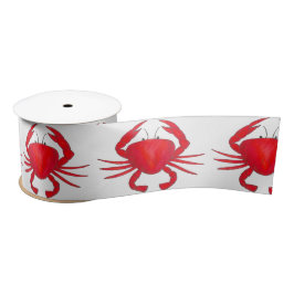 Maryland Crab Red Crabs Crabby Beach Ribbon Satinband