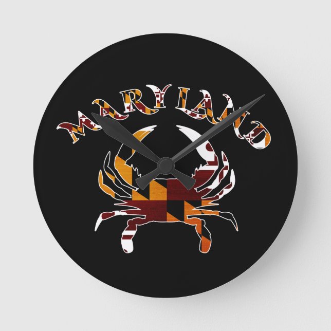 Maryland Crab Runde Wanduhr (Vorderseite)