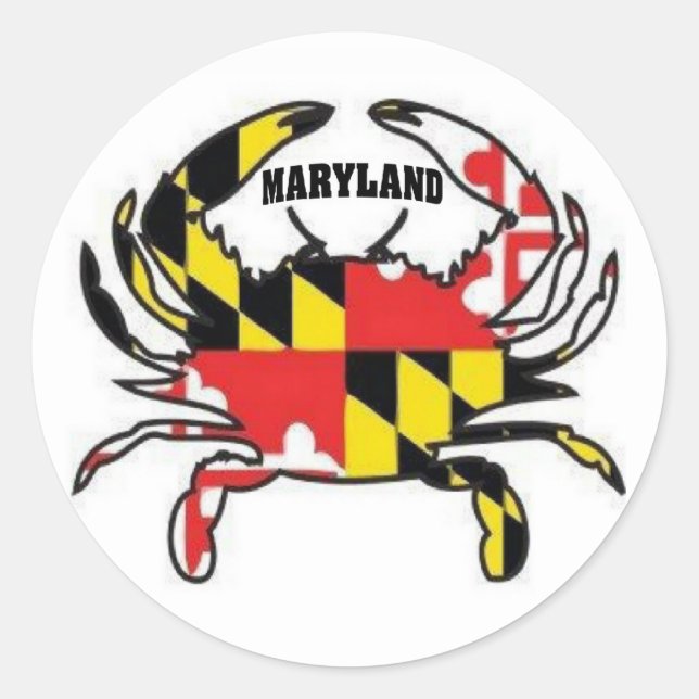 MARYLAND CRAB RUNDER AUFKLEBER (Vorderseite)