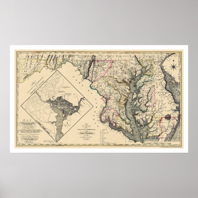 Maryland Detaillierte Karte 1795 Poster (Vorne)