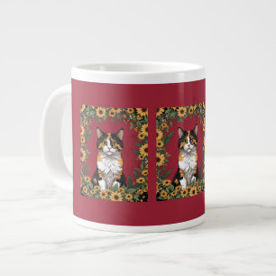 Maryland Dreifarbenkatze und Schwarzaugen-Susanne- Jumbo-Tasse