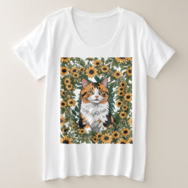 Maryland Dreifarbige Katze und Schwarzäugige Susan Große Größe T-Shirt