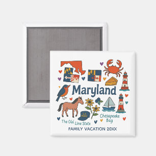Maryland Familien-Trip Andenken personalisiert Magnet