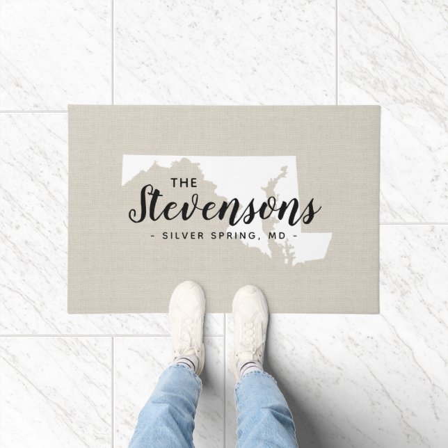 Maryland Family Monogram Staat Doormat Fußmatte (Indoor)