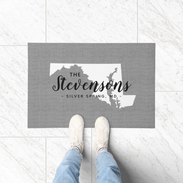 Maryland Family Monogram Staat Doormat Fußmatte (Indoor)