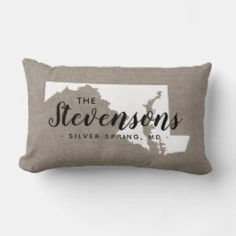 Maryland Family Monogram Staat Throw Pillow Lendenkissen