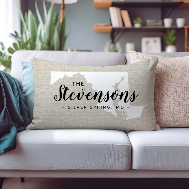 Maryland Family Monogram Staat Throw Pillow Lendenkissen (Von Creator hochgeladen)