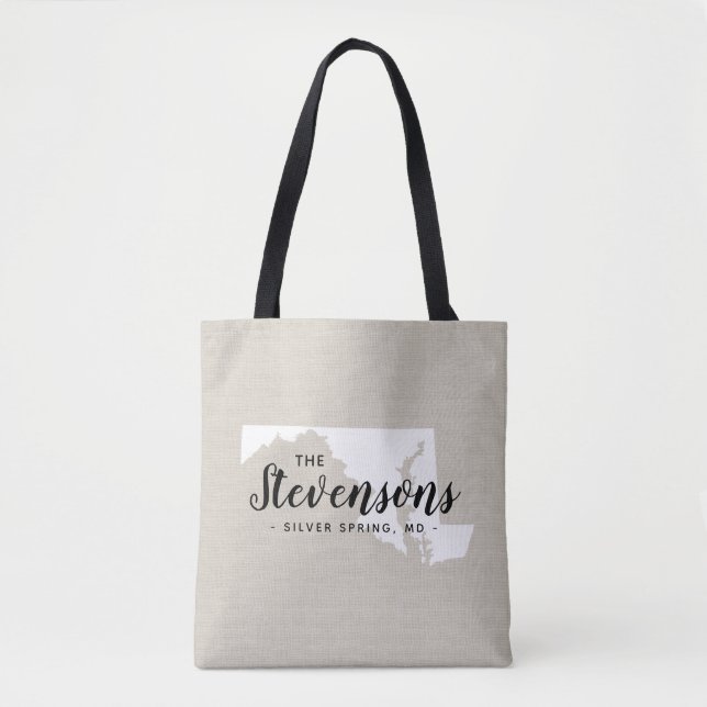 Maryland Family Monogram Staat Tote Bag (Vorderseite)