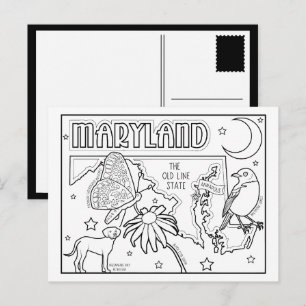 Maryland färben mich Collage Postkarte