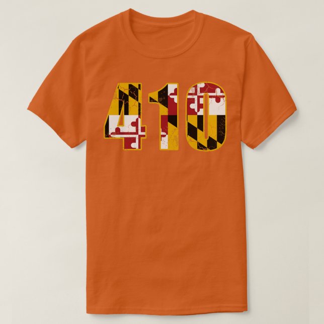 Maryland Flag 410 Bereichscode T-Shirt (Design vorne)