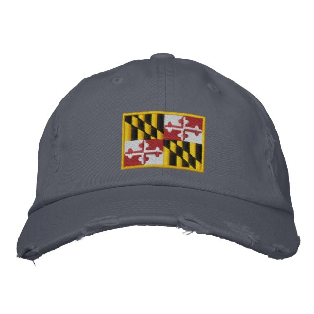 Maryland Flag Bestickte Baseballkappe (Vorderseite)
