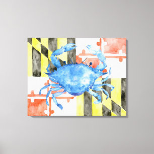 Maryland Flag Blue Crab Canvas Print Leinwanddruck