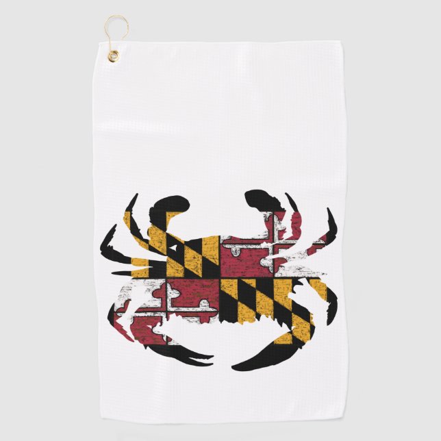 Maryland Flag Blue Crab Golf Towel Golfhandtuch (Vorderseite)