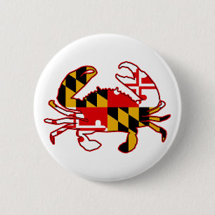 Maryland Flag Crab Button