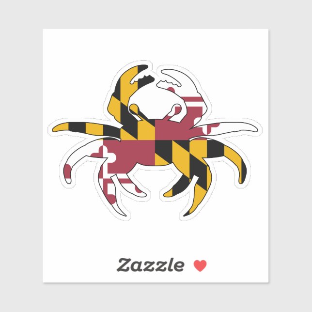 Maryland Flag Crab Vinyl Sticker (Blatt)