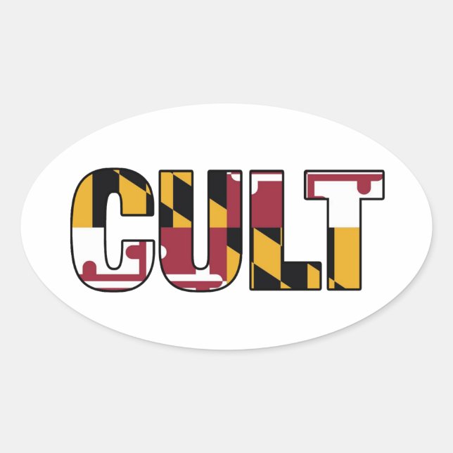 Maryland Flag Cult Oval Decal Oval Aufkleber (Vorderseite)