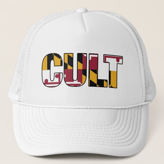 Maryland Flag Cult Trucker Hat Truckerkappe (Vorderseite)