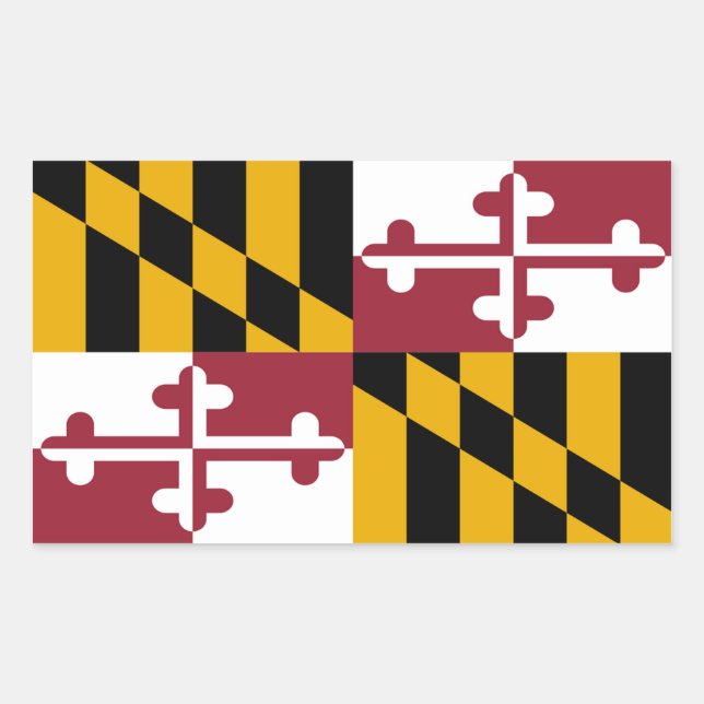Maryland Flag Decal (Set 4) Rechteckiger Aufkleber (Vorderseite)