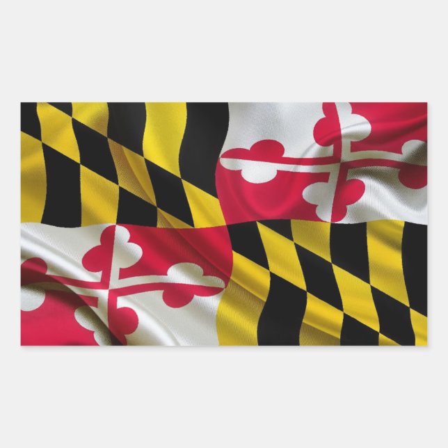 Maryland Flag Fabric Rechteckiger Aufkleber (Vorderseite)