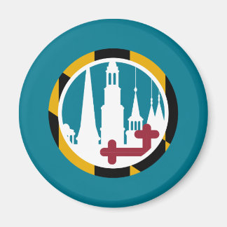 Maryland Flag Frederick Cluster Spires Circle Magnet
