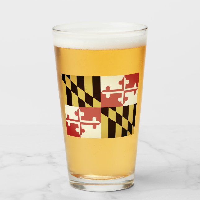 MARYLAND-Flag - Glas (Vorne (Gefüllt))