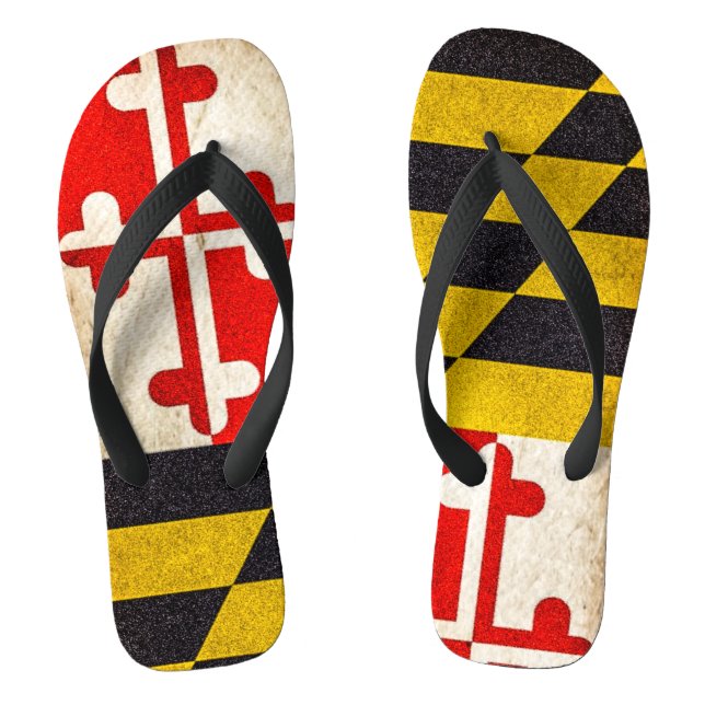 Maryland Flag - Grunge Flip Flops (Fußbett)