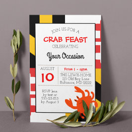 Maryland Flag Happy Crab Nautical Jeden Anlaß Einladung