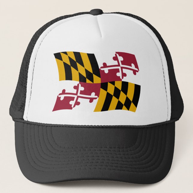 Maryland Flag Hat Truckerkappe (Vorderseite)