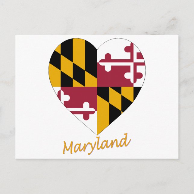 Maryland Flag Heart Postkarte (Vorderseite)