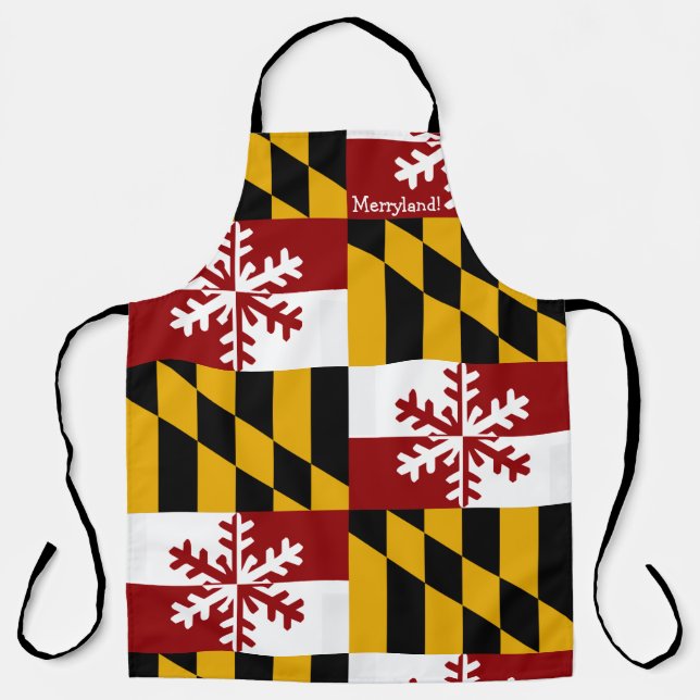 Maryland Flag Holiday Snowflake Schürze (Vorderseite)