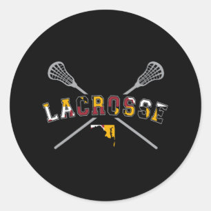Maryland Flag Lacrosse Boys Hoodie Mens Uni La La Runder Aufkleber