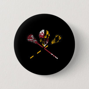 Maryland Flag Lacrosse Boys Men's Women's Uni Button