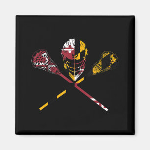Maryland Flag Lacrosse Boys Men's Women's Uni Magnet