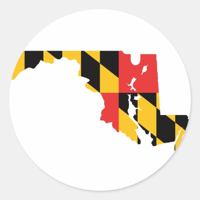 Maryland Flag Map Runder Aufkleber (Vorderseite)