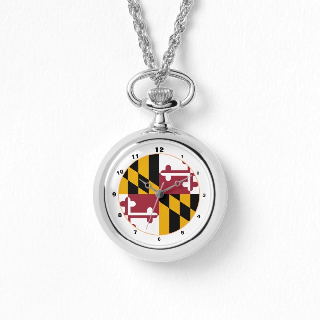 Maryland Flag & Maryland fashion USA /design watch Armbanduhr (Vorderseite)