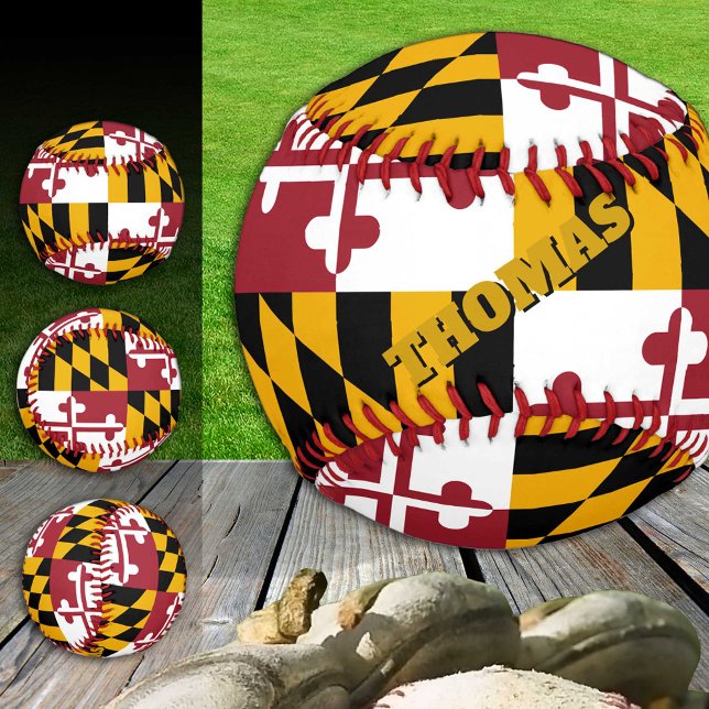 Maryland Flag, Maryland, Monogram / Baseball Balls (Von Creator hochgeladen)