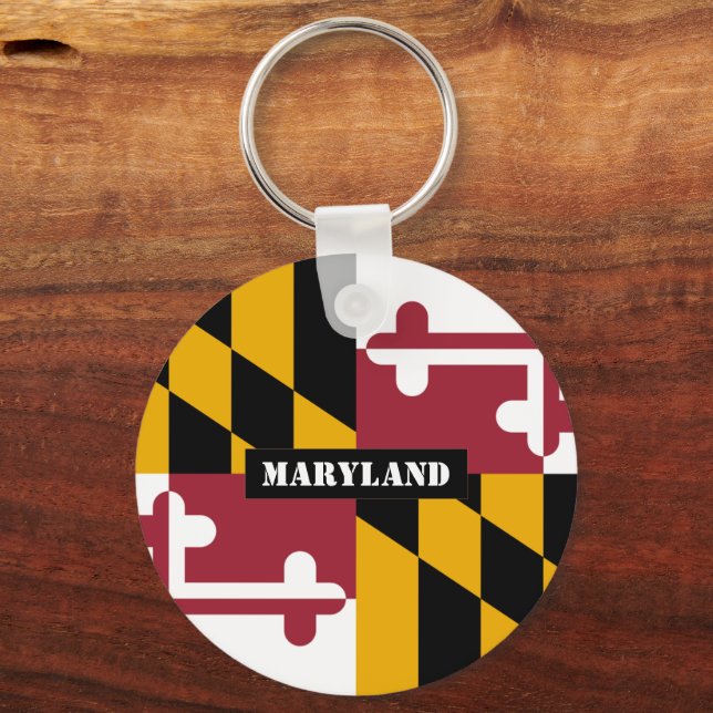 Maryland Flag & Maryland Urlaub, Patrioten/Sport Schlüsselanhänger (Vorderseite)