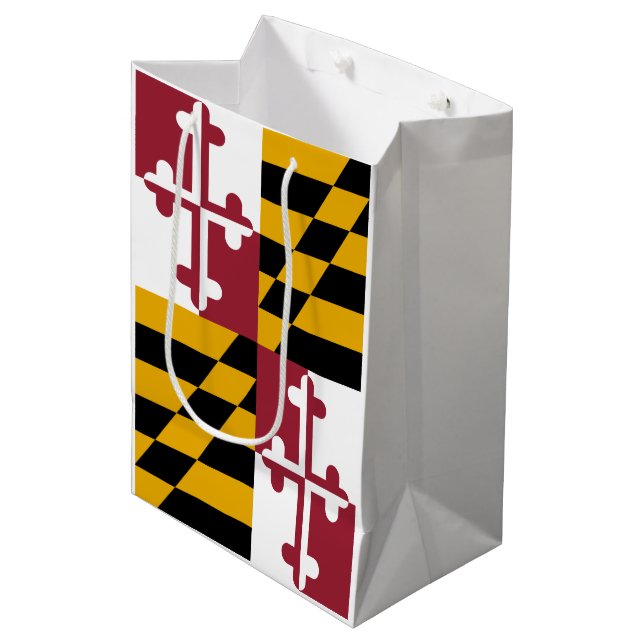 Maryland Flag Mittlere Geschenktüte (Vorderseite Schrägansicht)