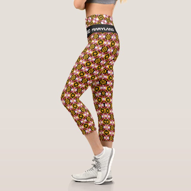 Maryland Flag Mode & Maryland, Fitness, Sport Capri Leggings (Links)
