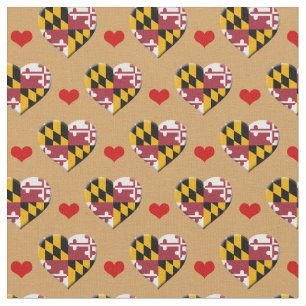Maryland Flag & Red Heart mode Fabric / USA Stoff