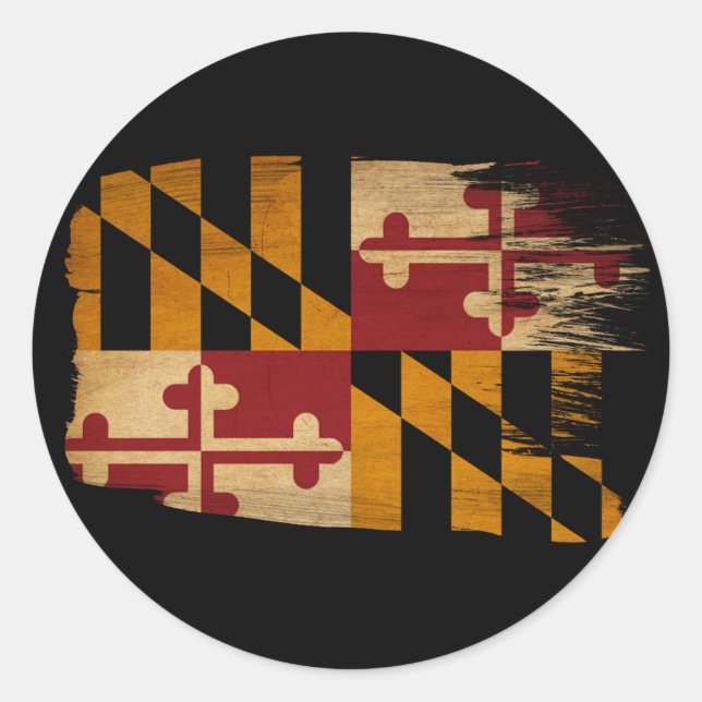 Maryland Flag Runder Aufkleber (Vorderseite)