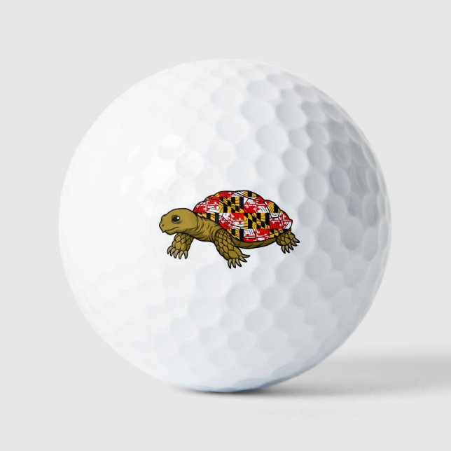 Maryland Flag Turtle Golf Balls Golfball (Vorderseite)
