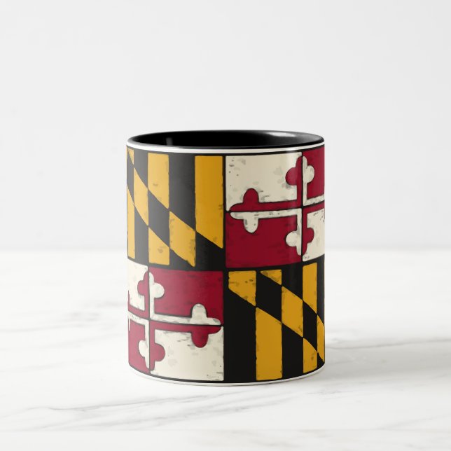 Maryland Flag Zweifarbige Tasse (Mittel)