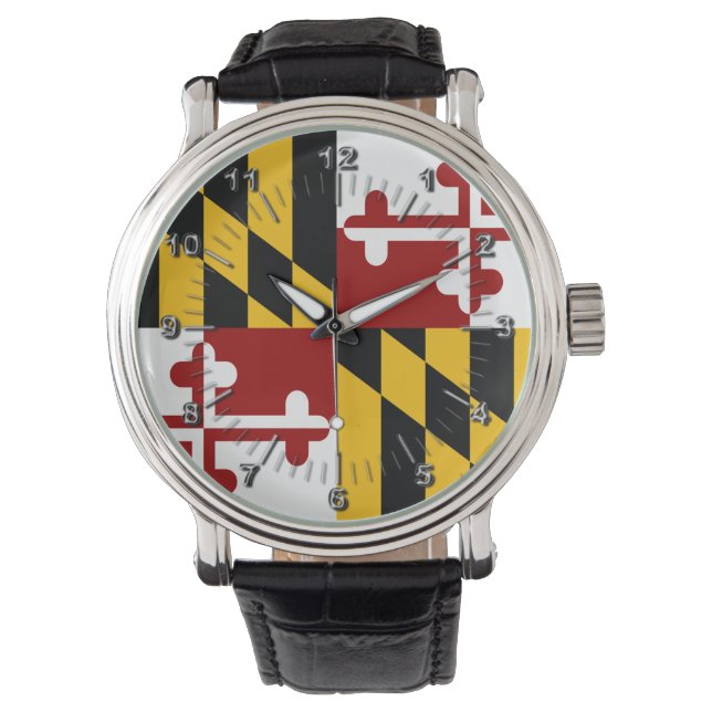 Maryland-Flagge Armbanduhr (Vorderseite)