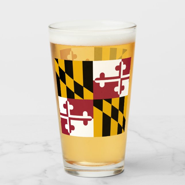 Maryland-Flagge Glas (Vorne (Gefüllt))