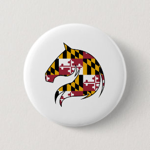 Maryland-Flagge-Horse-Button Button