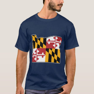 Maryland-Flagge Oregon Karte T-Shirt