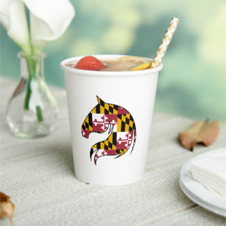Maryland-Flagge Pferdekopf-Papierbecher Pappbecher