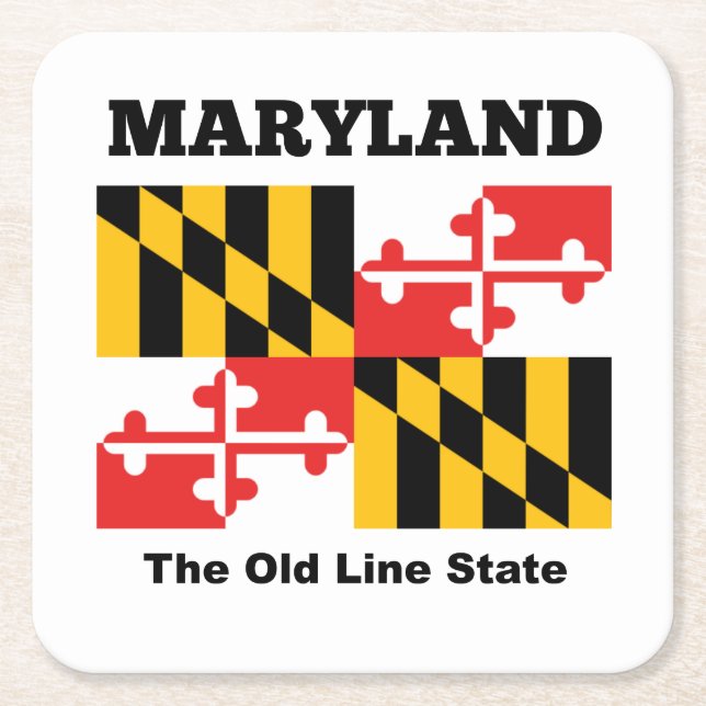 Maryland-Flagge Rechteckiger Pappuntersetzer (Vorderseite)
