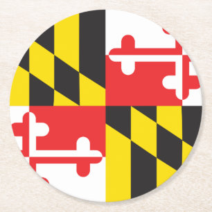 Maryland-Flagge Runder Pappuntersetzer